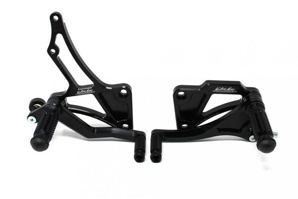 Valter Moto Black Fixed Rearsets Suzuki SV650/650S 2006-14 - Motorcycle Performance Store