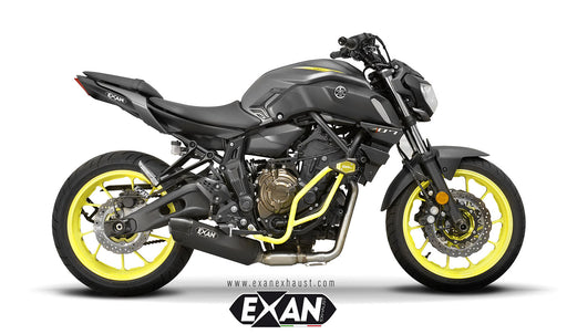 EXAN X - Black Ovale Full System - YAMAHA MT-07 2017-20 - Motorcycle Performance Store 